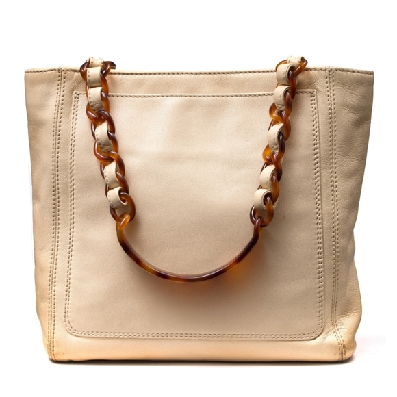 👑AUTHENTIC RARE👑 Vintage CHANEL CC Beige Lambskin Shoulder Tote - Picture 3 of 15